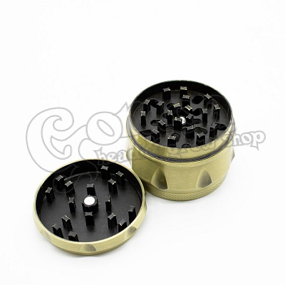 Grinder metal 50 mm with 4 part silver-gold leaf pattern 2